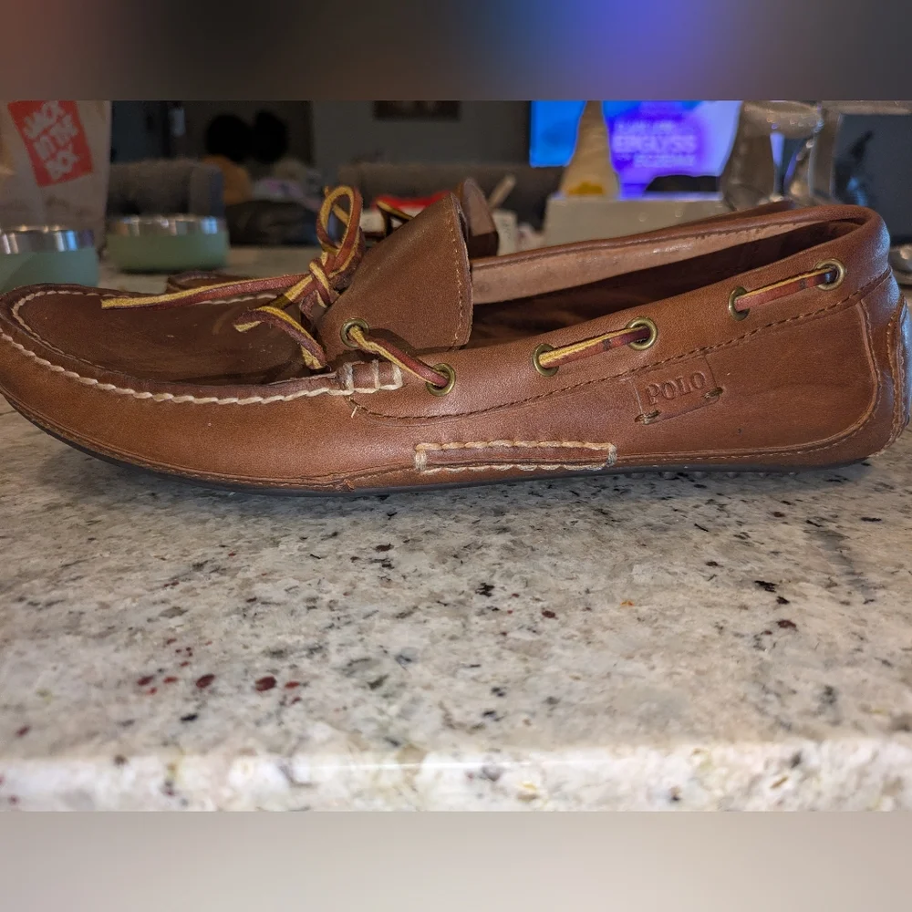 Polo Ralph Lauren Men's Leather Driving Loafers Brown Moccasins Size 10.5D